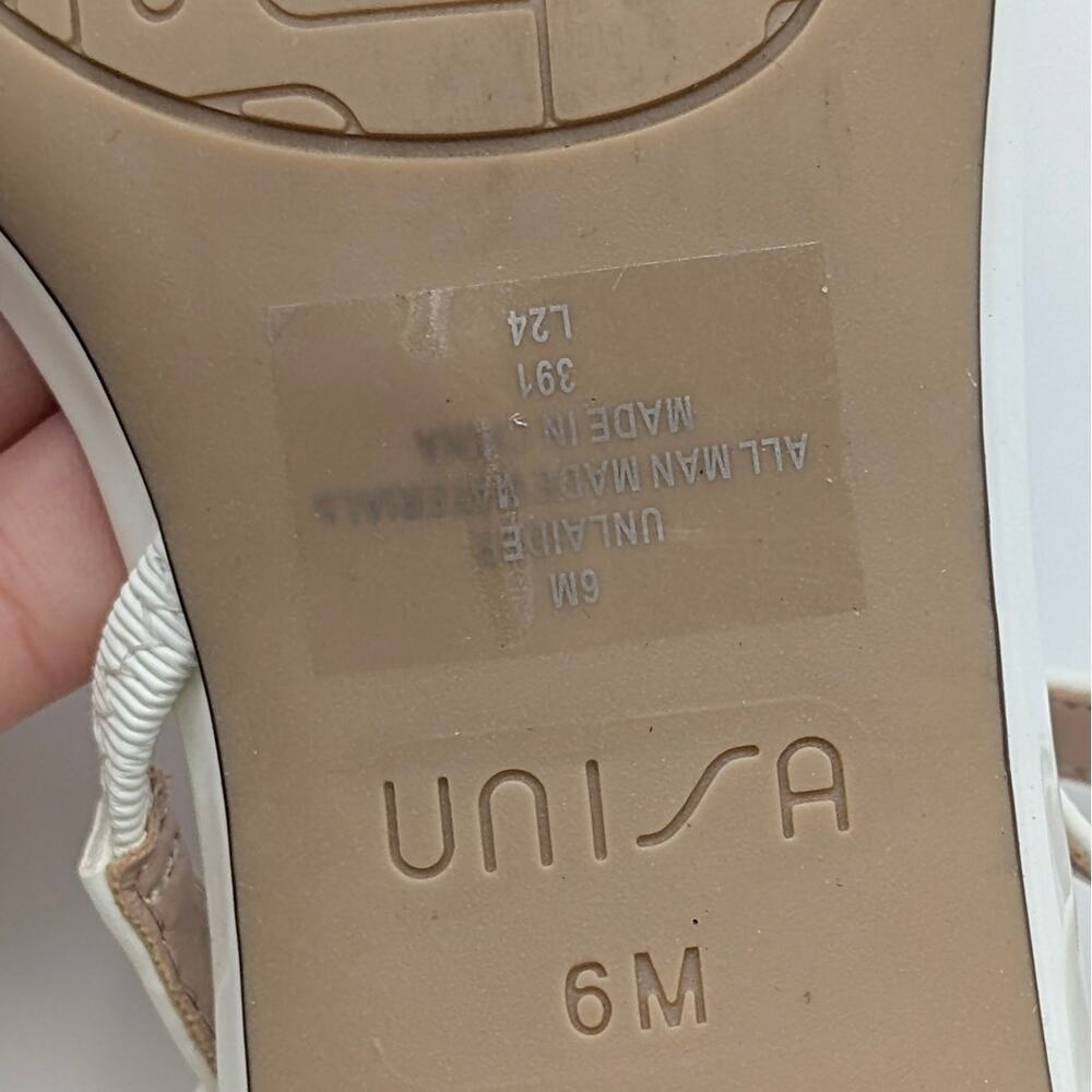 Unisa Laider Block Heel Sandals Women's Ankle Strap White Size US6M EU36.5 - Picture 12 of 12